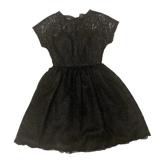 Oscar De La Renta | Black Floral Lace Dress | Size 6 - Picture 1 of 13